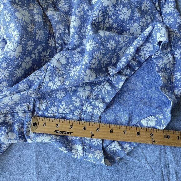 Old Navy Shorts Womens Plus Size 20 Blue Floral Linen Rayon Everyday High Rise - Picture 10 of 10